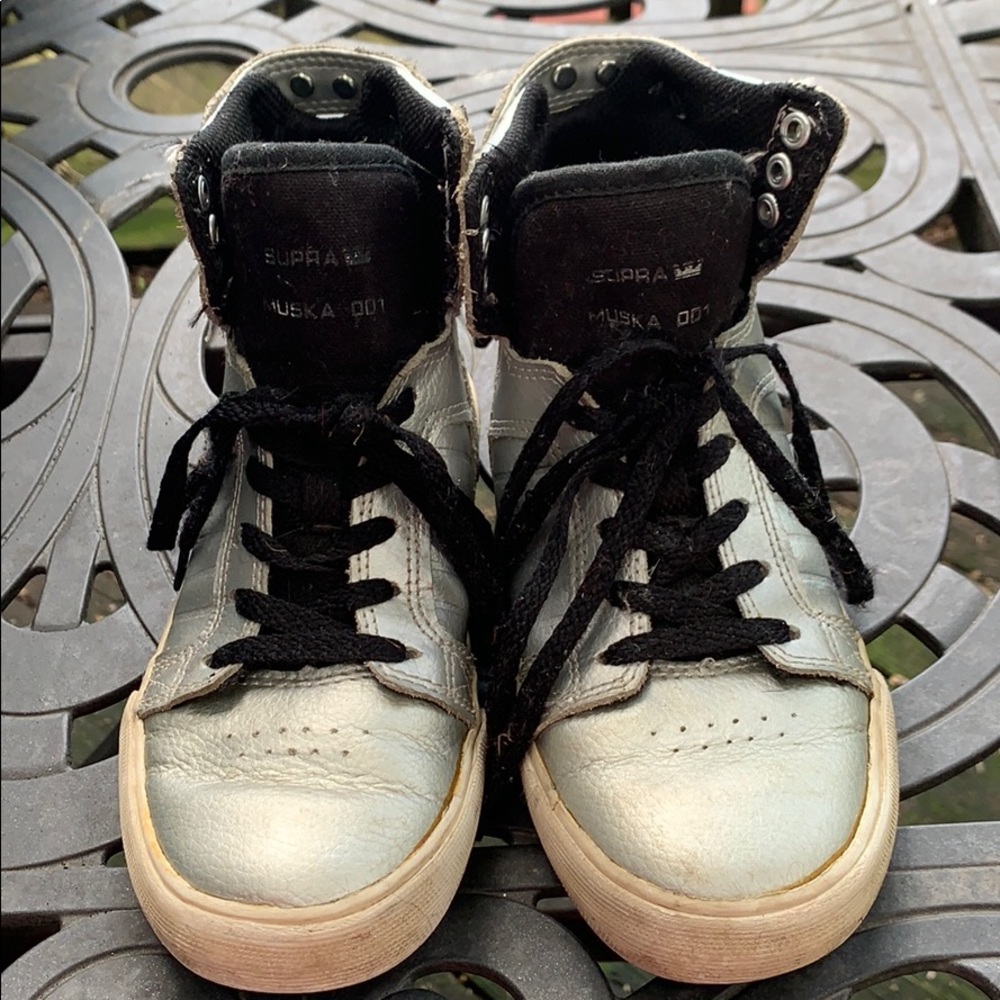 Supra silver size 13 kids high tops sneakers
